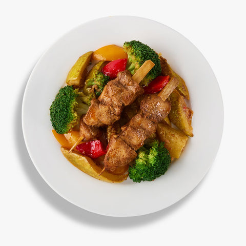 Куриные Шашлычки с Овощами на Пару